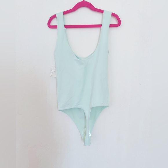 NWT Free People Intimately Clean Lines Pale Aqua-Mint Green Bodysuit Size M/L - Picture 5 of 6